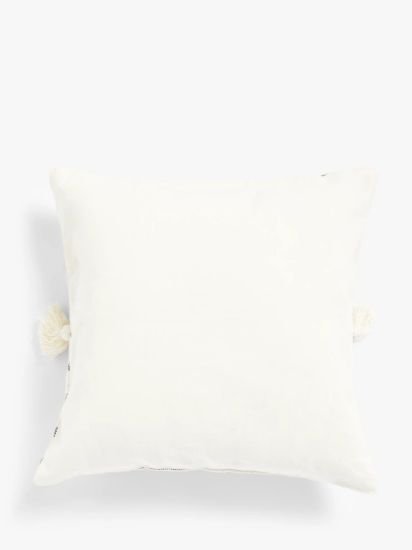 Tassel Cushion, Black / White